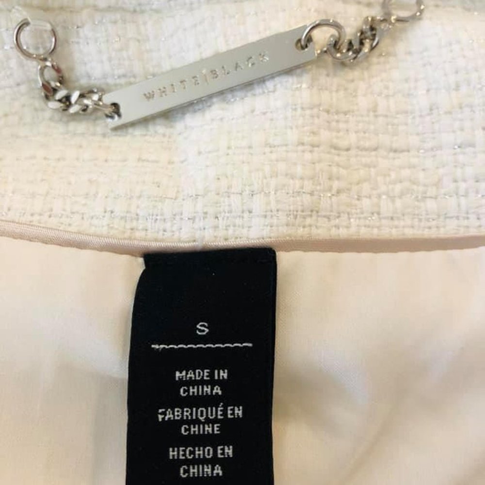 WHBM chevron zipper belted vest S metallic - Picture 5 of 6